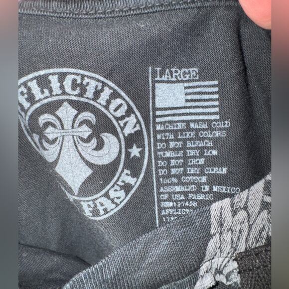 AFFLICTION Age of Winter Short Sleeve Tee Size L New with Tag MSRP $58 SOO - Picture 7 of 8